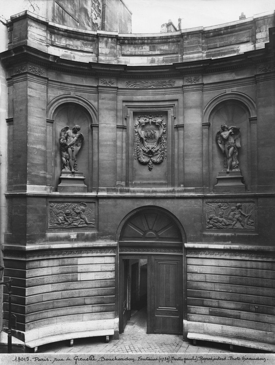 Kilátás a Négy évszak szökőkútjára, bal oldali rész, rue de Grenelle, 1739-46 (részlet) (lásd még: 346093, 346094, 346095, 346097) alkotó: Edmé Bouchardon