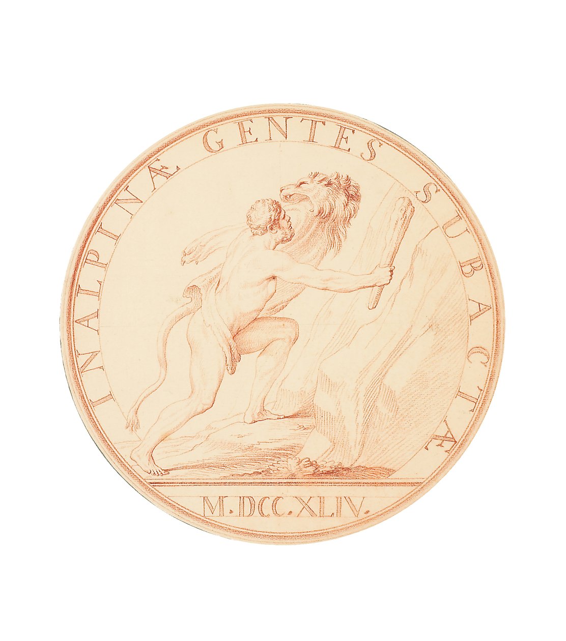 Herkules egy ütővel felfegyverkezve, átkelni készül az Alpokon, 1744 alkotó: Edmé Bouchardon