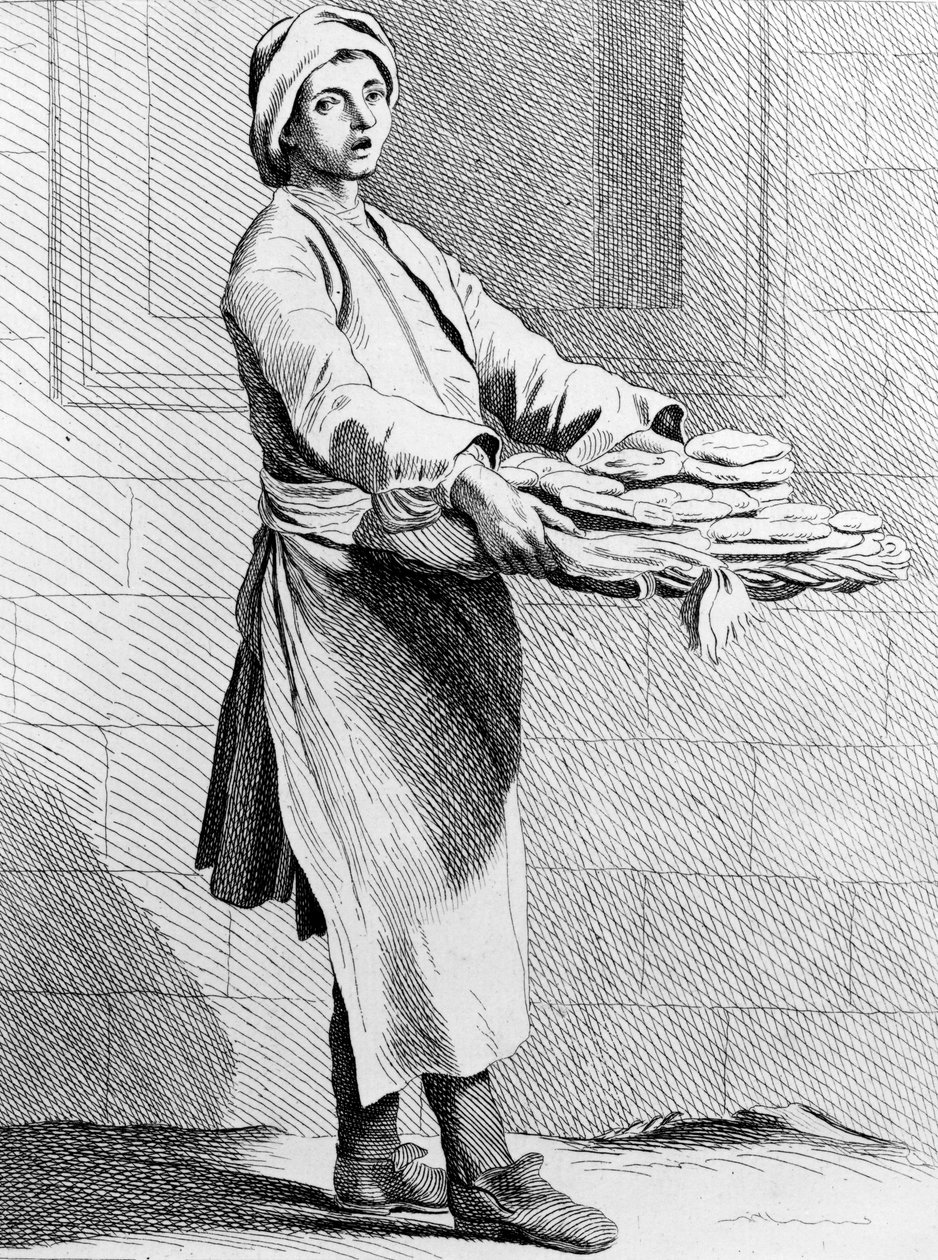 Hot Pies, 1737, a francia iskola metszete (XVIII. század) alkotó: Edmé Bouchardon