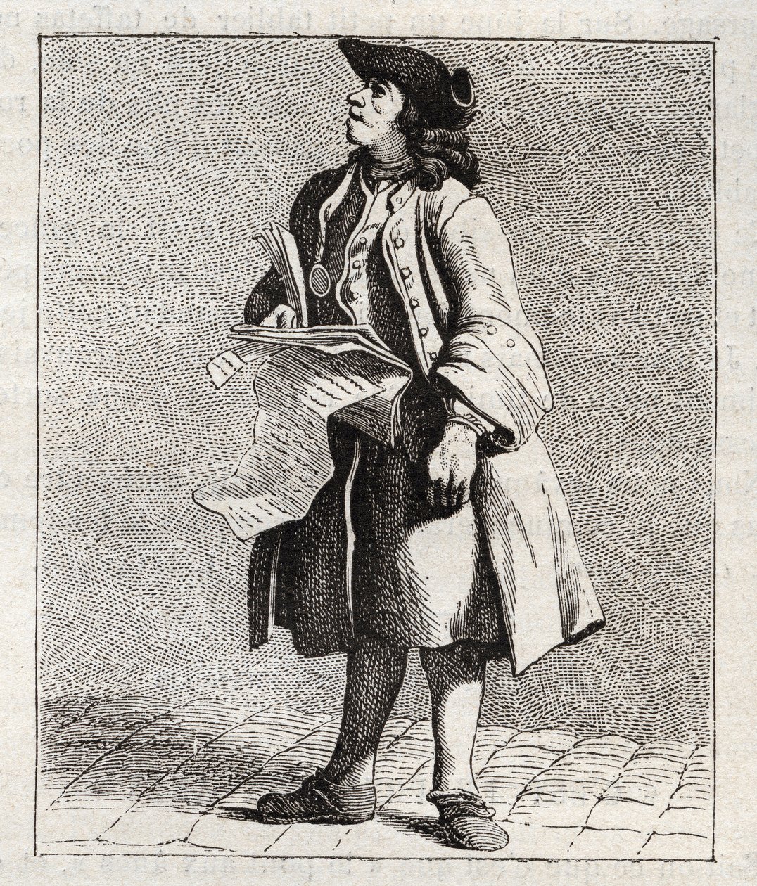 A számnyertesek kiáltója (Loto) - Petity metier de Paris (Tanulmányok az alsó népről, avagy Párizs válságáról) - Edme Bouchardon (1698-1762) metszet alkotó: Edmé Bouchardon