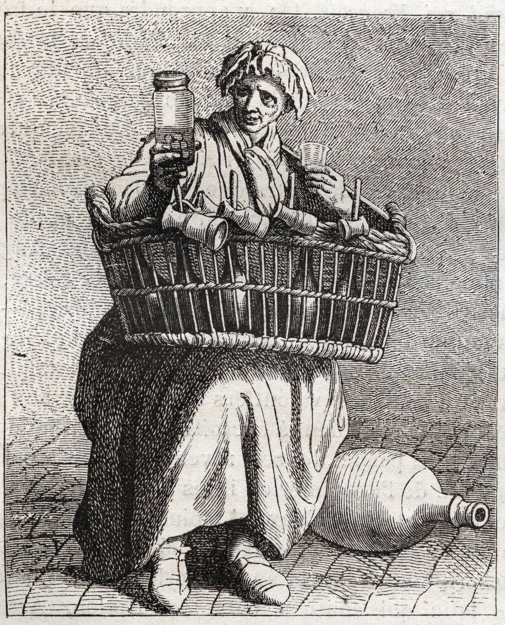 A konyakkereskedő - Pepetit metier de Paris (Tanulmányok az alsó népről, avagy a párizsi válságról) - Edme Bouchardon (1698-1762) metszet alkotó: Edmé Bouchardon
