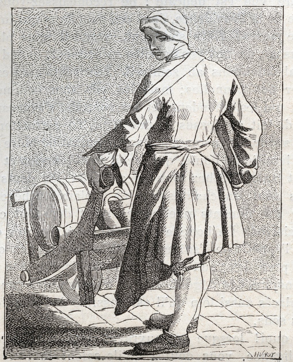 Az ecetkereskedő - Pepetit metier de Paris (Tanulmányok az alsó népről, avagy a párizsi válságról) - Edme Bouchardon (1698-1762) metszete alkotó: Edmé Bouchardon
