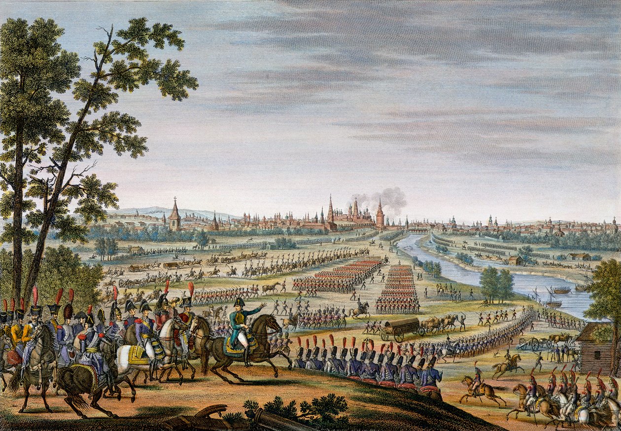 A franciák bevonulása Moszkvába, 1812. szeptember 14 alkotó: Edme Bovinet