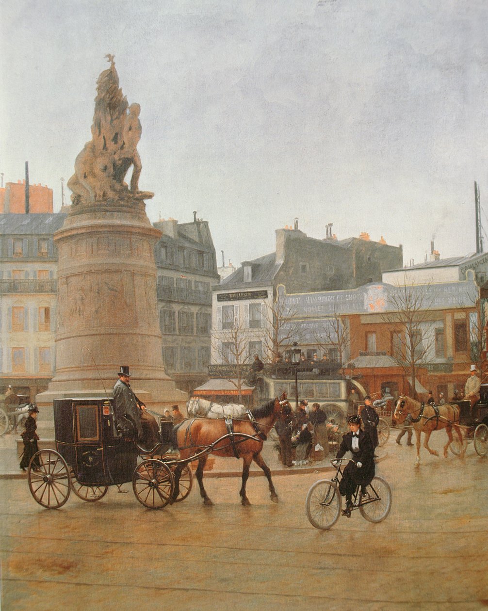 La Place Clichy, Párizs, 1896 olaj, vászon, 27890 részlet alkotó: Edmond Georges Grandjean