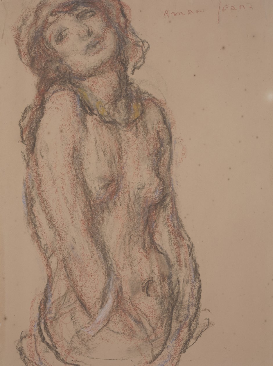 Akt (kréta papíron) alkotó: Edmond François Aman Jean