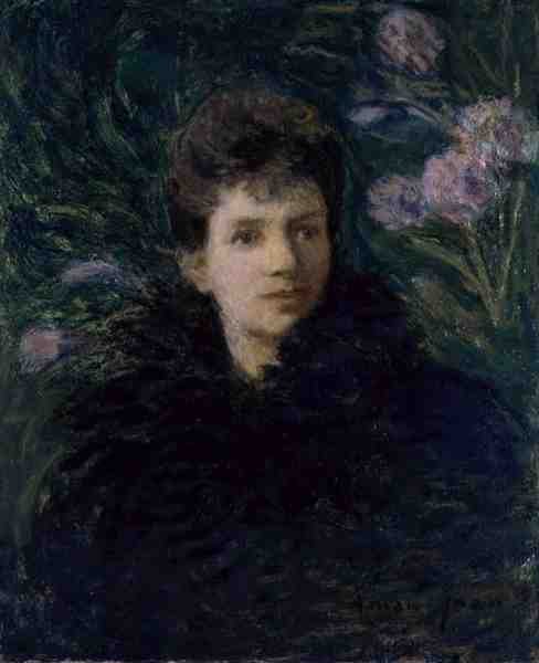 Fiatal nő ibolyával, 1910 körül (olaj, vászon) alkotó: Edmond François Aman Jean