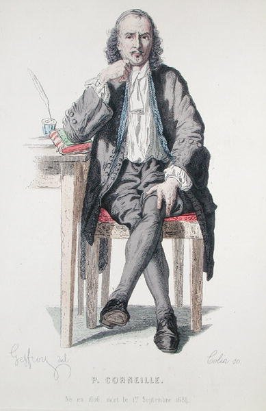 Pierre Corneille (1606-84) portréja, Corneille teljes műveinek előlapja alkotó: Edmond A.F. (after) Geffroy