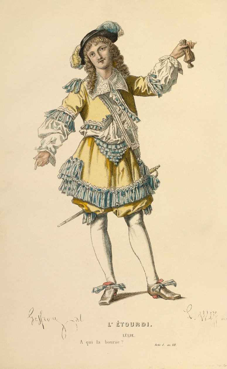 Jelmez Lelie szerepéhez, 1868 körül (metszet) alkotó: Edmond Aime Florentin Geffroy