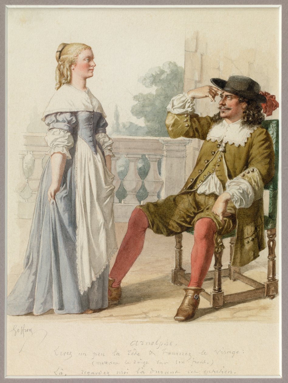 Agnes és Arnolphe portréja, 1870 körül (akvarell) alkotó: Edmond Aime Florentin Geffroy