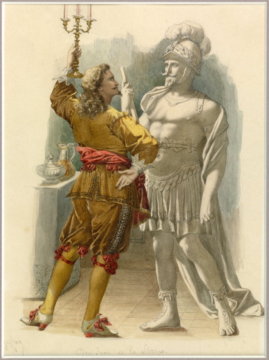 Dom Juan és a szobor portréja, 1870 körül (akvarell) alkotó: Edmond Aime Florentin Geffroy
