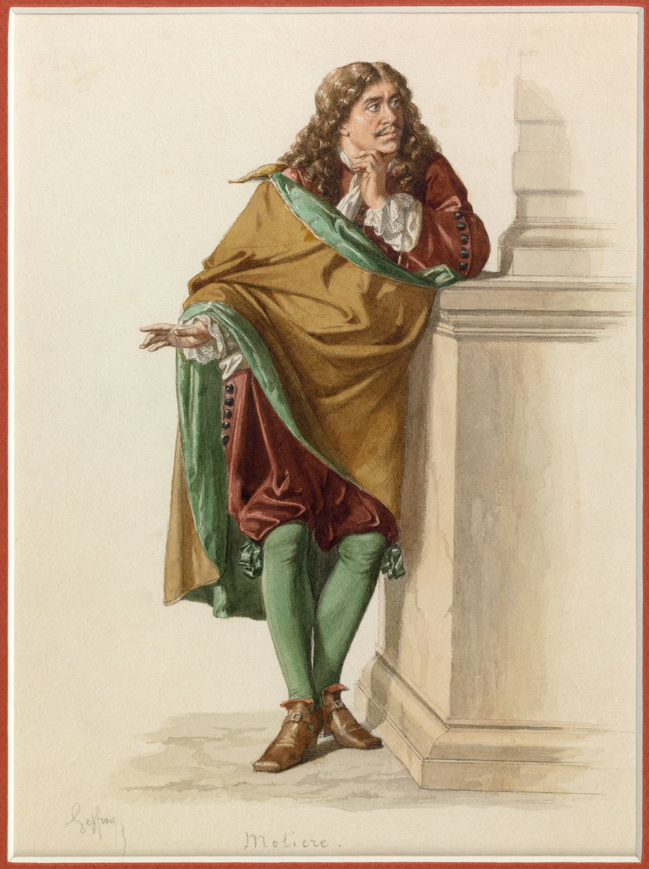 Moliere portréja, 1870 körüli (akvarell) alkotó: Edmond Aime Florentin Geffroy