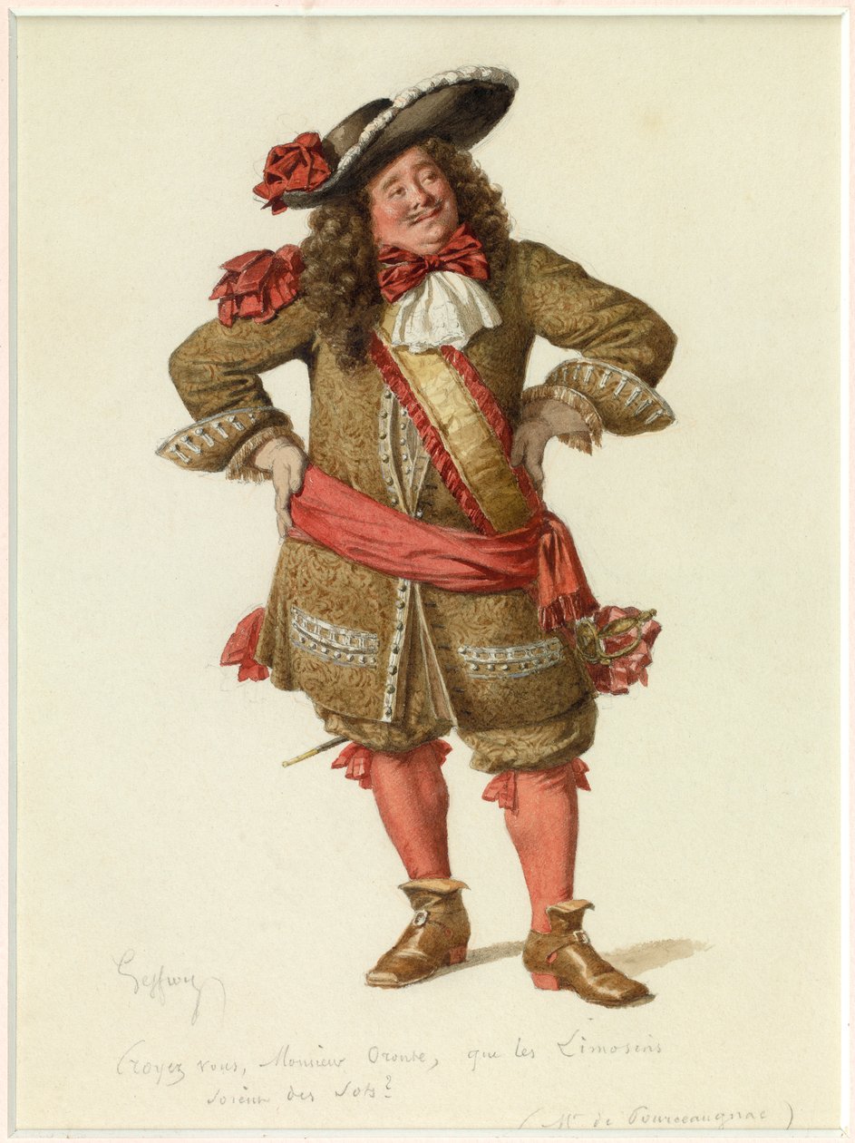 Monsieur de Pourceaugnac portréja, 1870 körül (akvarell) alkotó: Edmond Aime Florentin Geffroy