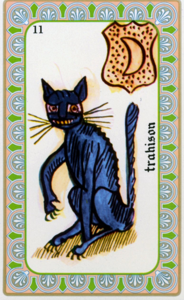 Tarot magától Belline rajzolta Edmond Billaudot c. 1845 és átadták Belline tisztánlátónak újrakiadás céljából: az árulás kártyája: a macska alkotó: Edmond Billaudot