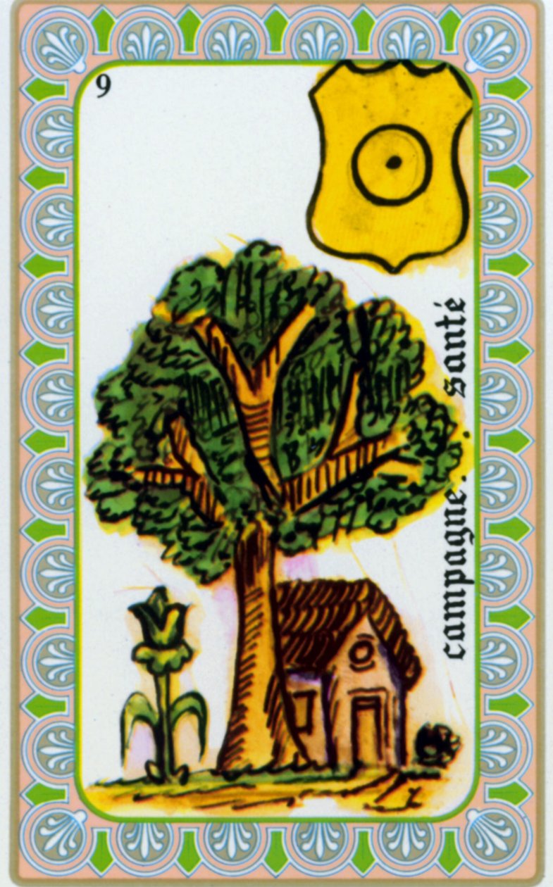 Tarot magától Belline rajzolta Edmond Billaudot c. 1845-ből és Belline tisztánlátónak adták újra kiadásra: az ország egészségügyi kártyája alkotó: Edmond Billaudot
