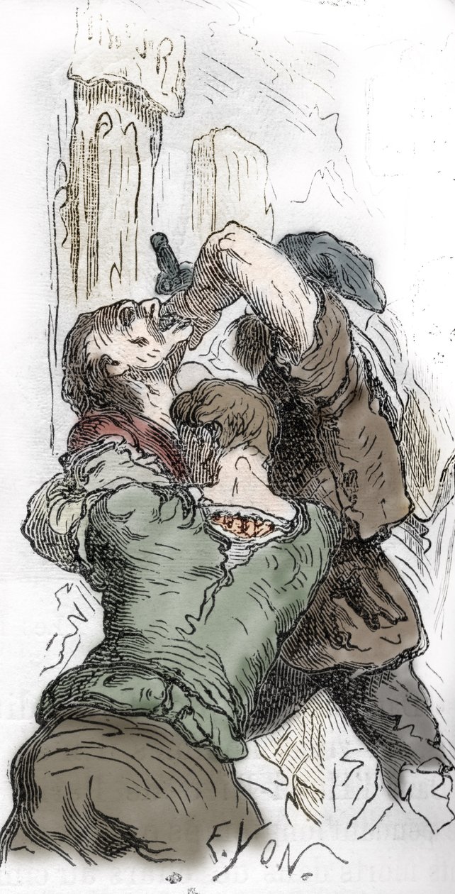 Fekete halál: zsidók lemészárlása, 1348, illusztráció Charles Lahure "Histoire-populaire-de-France" című művéből, 1866 alkotó: Edmond Charles Yon