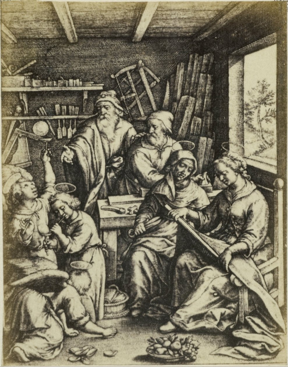 Fotoreproductie van de gravure Szappanbuborék ajtó Hieronymus Wierix Szappanbuborékok (cím a tárgyon) alkotó: Edmond Fierlants