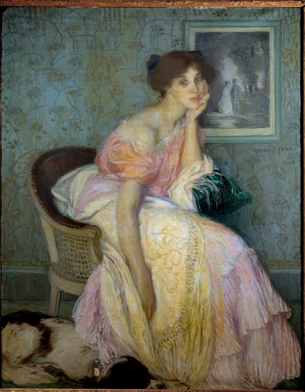 Ella Carmichael kisasszony, a művész gyermeknevelőnő portréja Edmond Francois Aman Jean festménye (Aman-Jean, Amand Jean, Aman-Jean alkotó: Edmond François Aman Jean