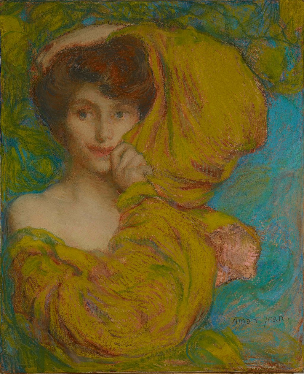 Fiatal nő sárga sállal, c. 1900. alkotó: Edmond François Aman Jean