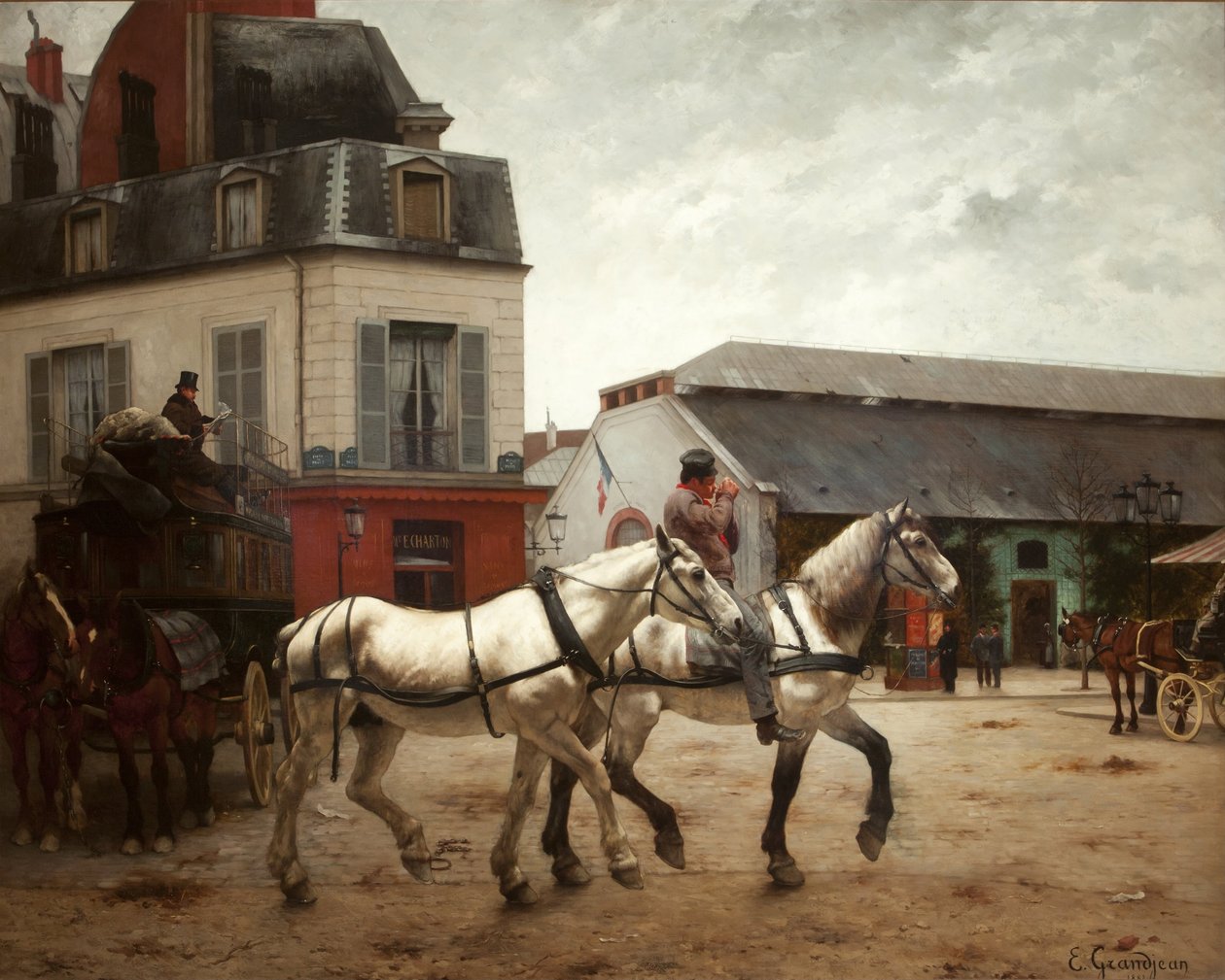 Egy buszmegálló a Place de Passy-n alkotó: Edmond Georges Grandjean