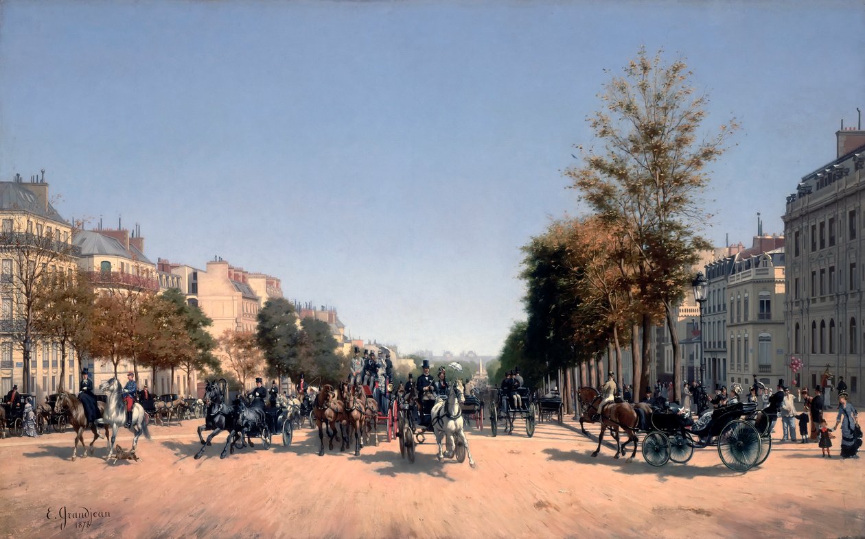 Kilátás a Champs-Elysees-re a párizsi Place de l
