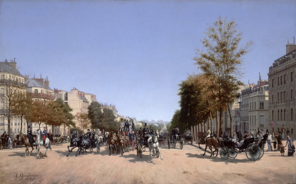 Kilátás a Champs-Elysees-re a párizsi Place de l