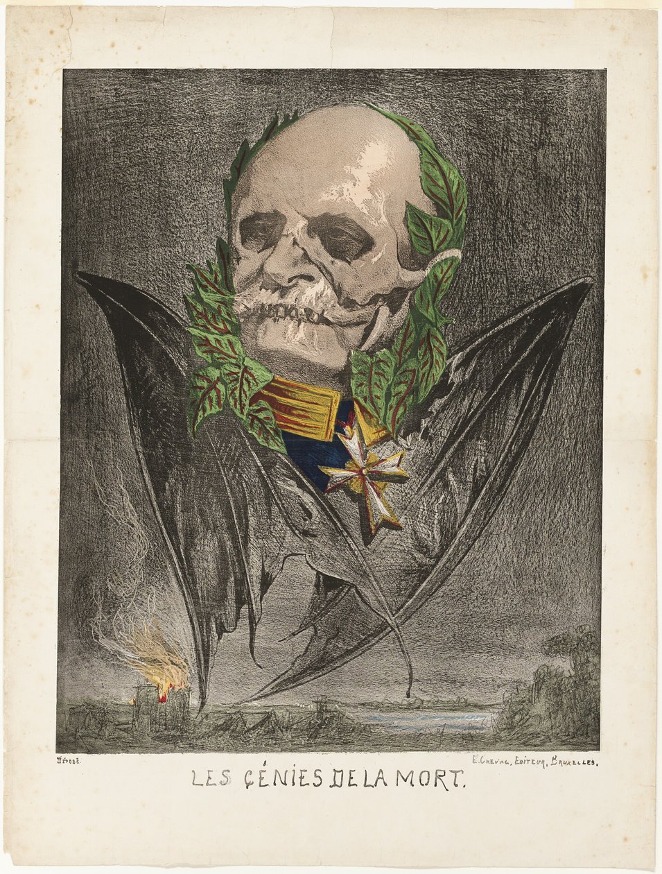 I. Vilmos, porosz király, a Les Génies de la Mort (A halál gyümölcsei) című könyvből. alkotó: Edmond Guilliaume