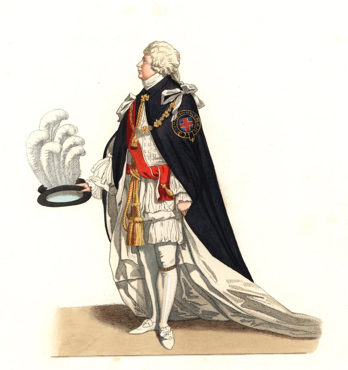 George Frederic Auguste (1727-1760), walesi herceg, Anglia 18. század - Litográfia Edmond Lechevallier-Chevignard (1825-1902) illusztrációján, a „Costumes historiques des 16th” c. alkotó: Edmond Lechevallier Chevignard