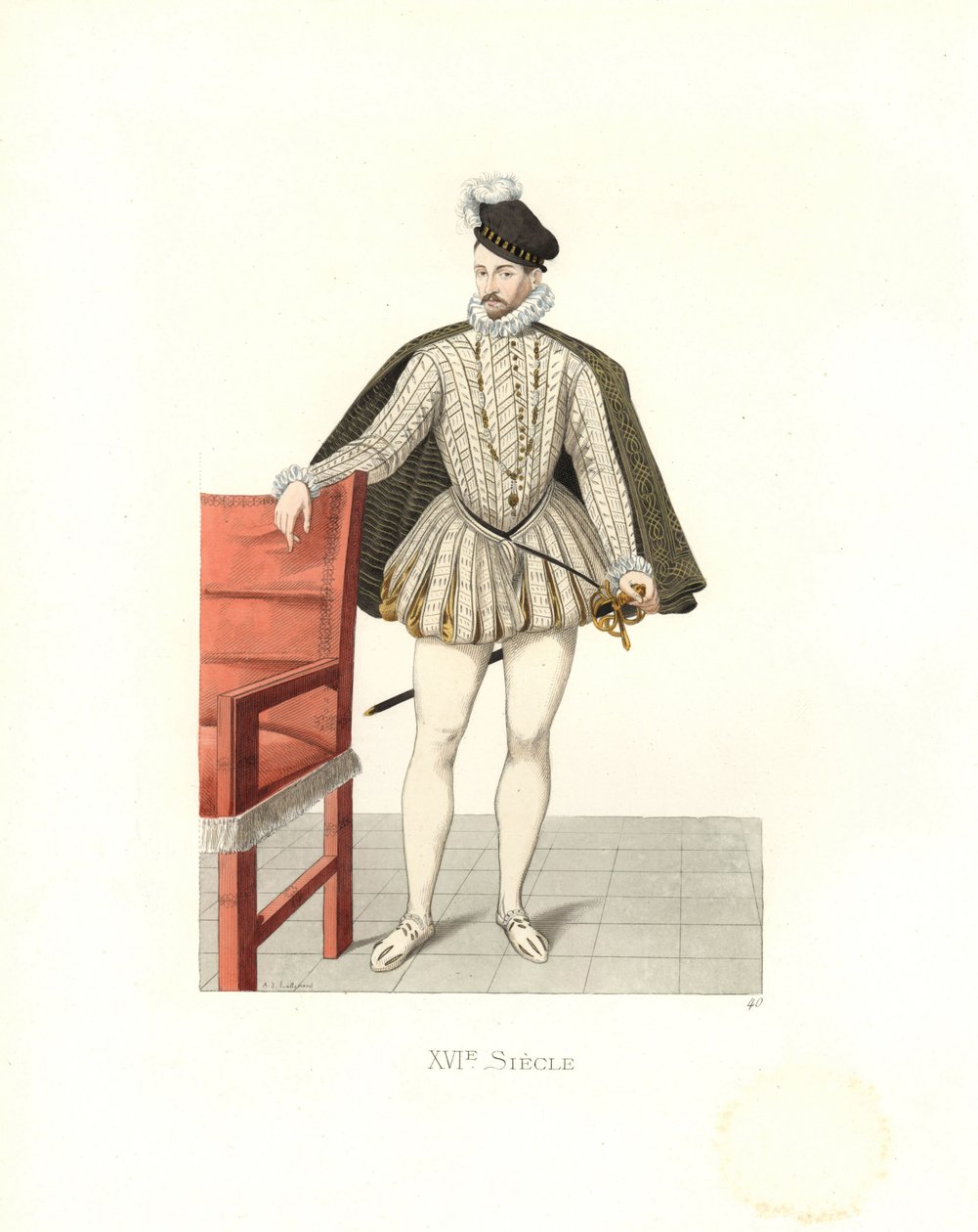 IX. Károly francia király (1550-1574) (metszet) alkotó: Edmond Lechevallier Chevignard