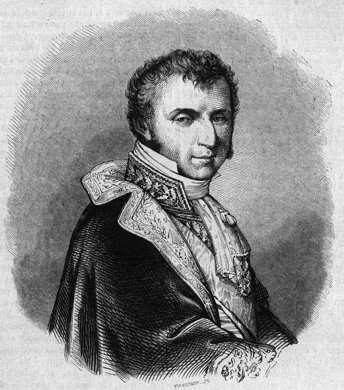 Nicolas Francois Mollien (1758-1850) francia politikus portréja. Chevignard metszet a „"The Festői Áruházban"" alkotó: Edmond Lechevallier Chevignard