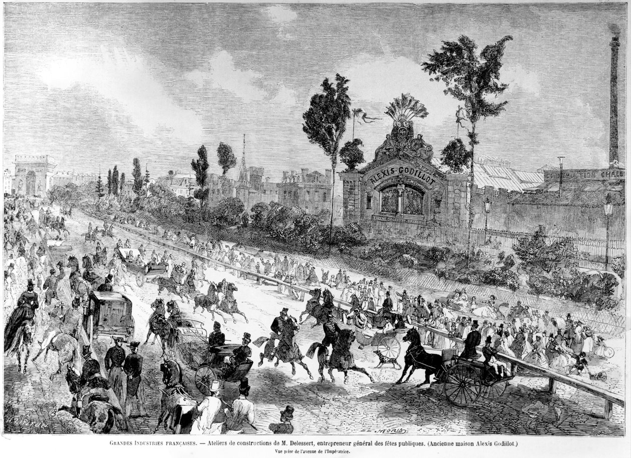 Eugene Delessert, a nyilvános ünnepségek főigazgatójának műhelyei a Le Monde Illustre-ből, 1861. augusztus alkotó: Edmond Morin