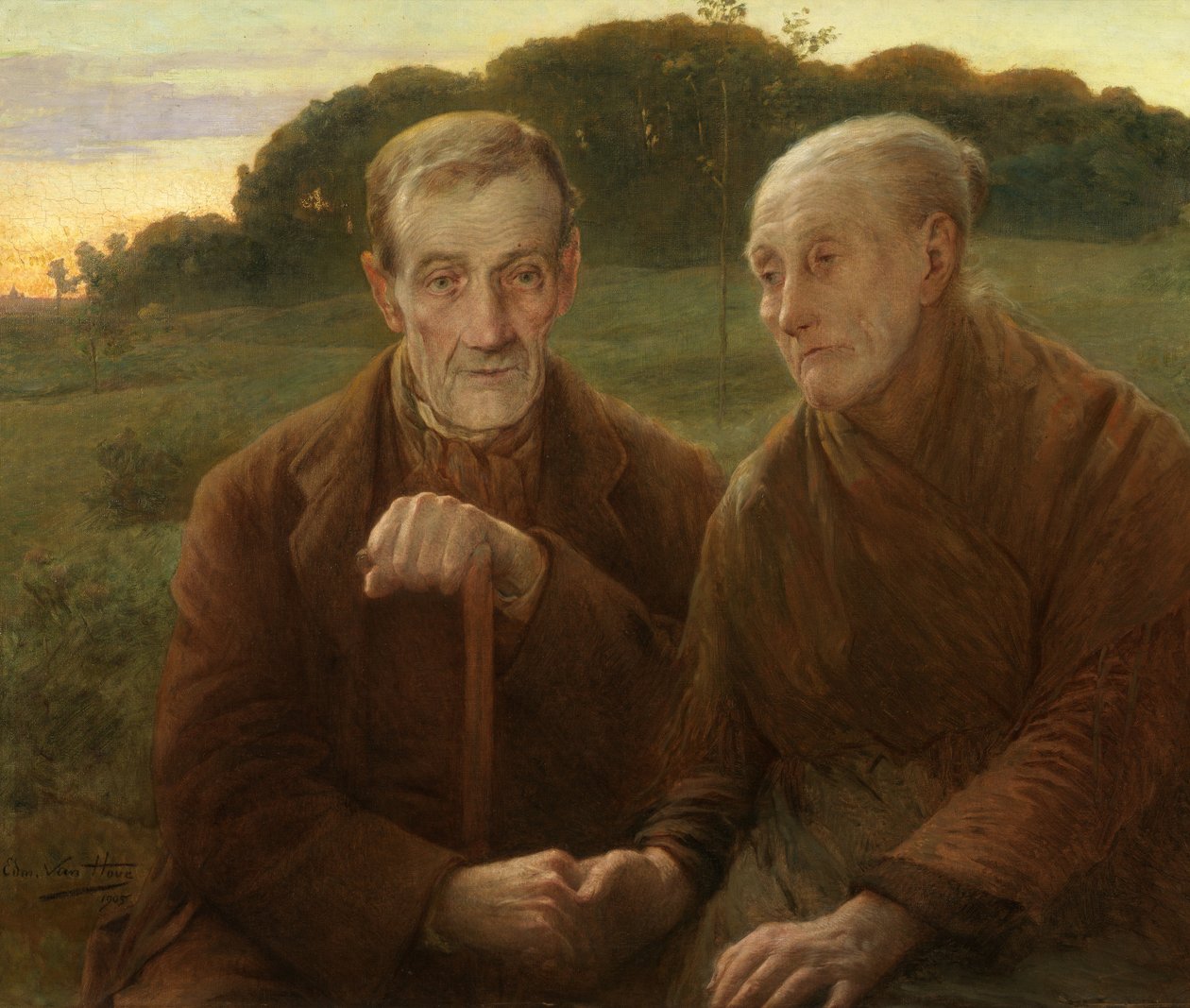 Az élet naplemente (olaj, vászon) alkotó: Edmond Theodor van Hove