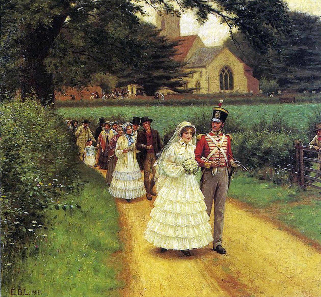 Az esküvői menet, 1919 alkotó: Edmund Blair Leighton