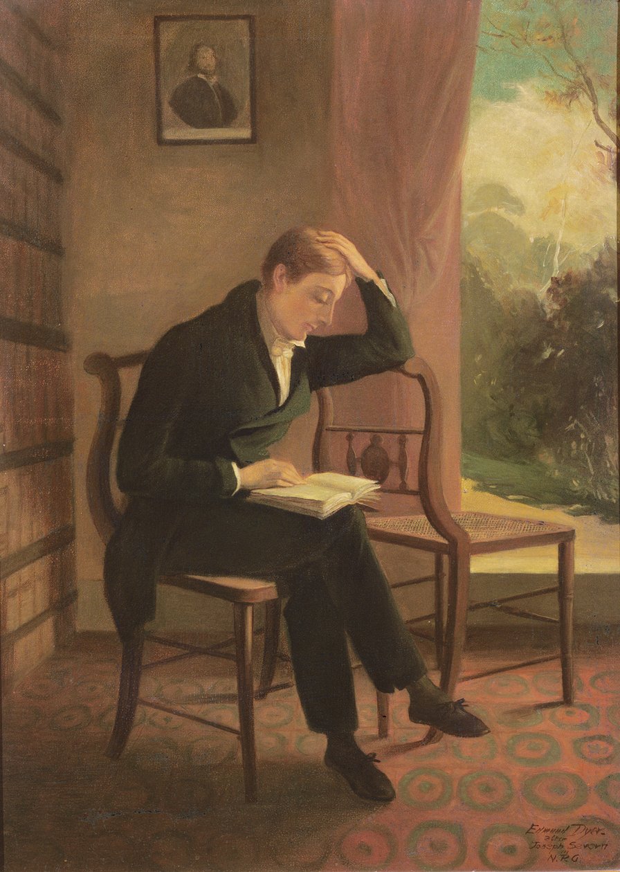 Keats a Wentworth Place-en, Joseph Severn (1793-1879) festménye után, 1933 alkotó: Edmund Dyer