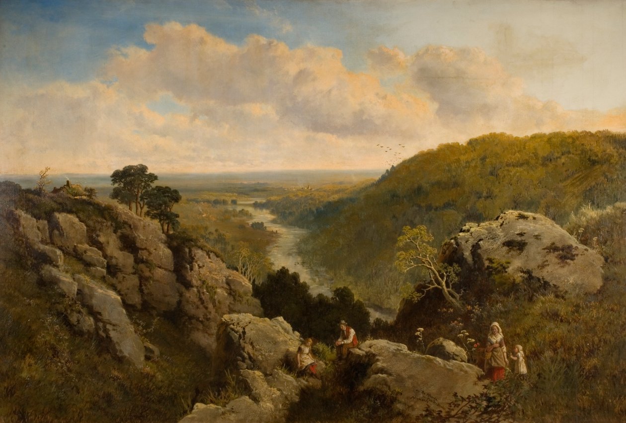 Kilátás a Pateley Bridge melletti rakpartra, Yorkshire alkotó: Edmund John Niemann