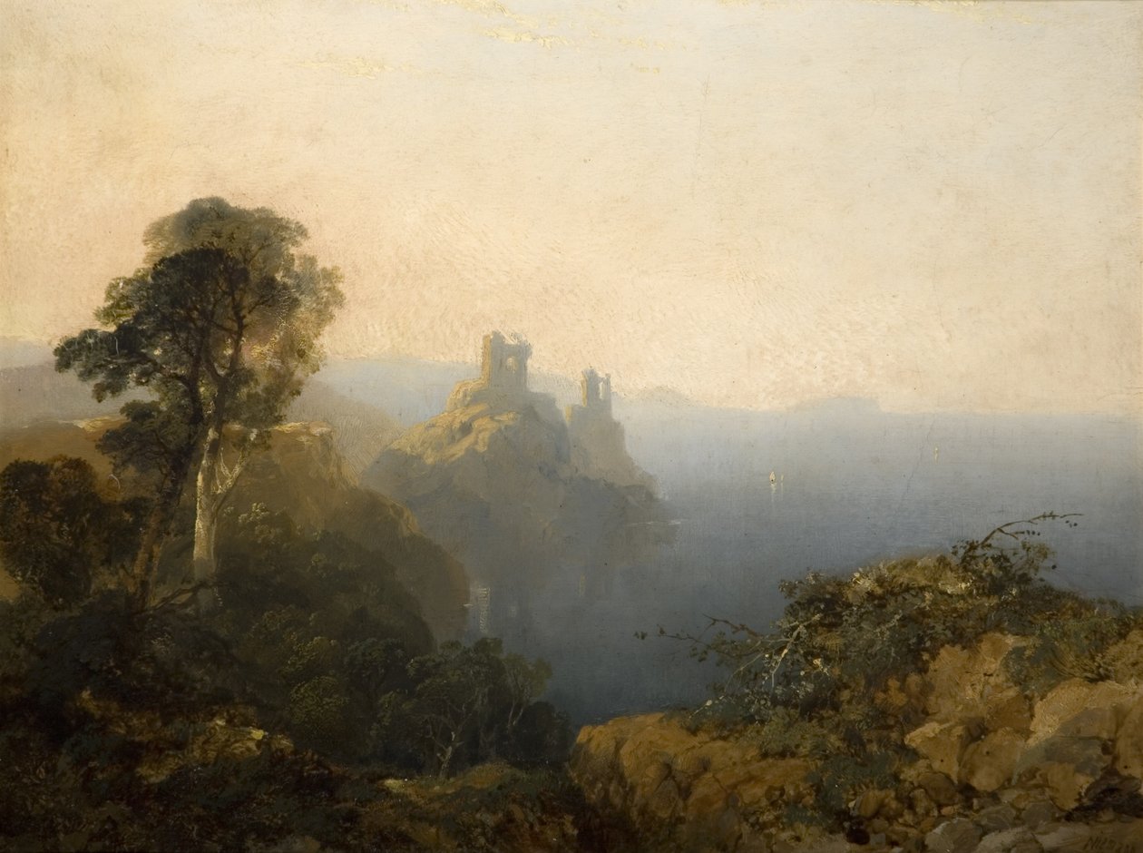 Black Castle, Wicklow, 1854 alkotó: Edmund John Niemann