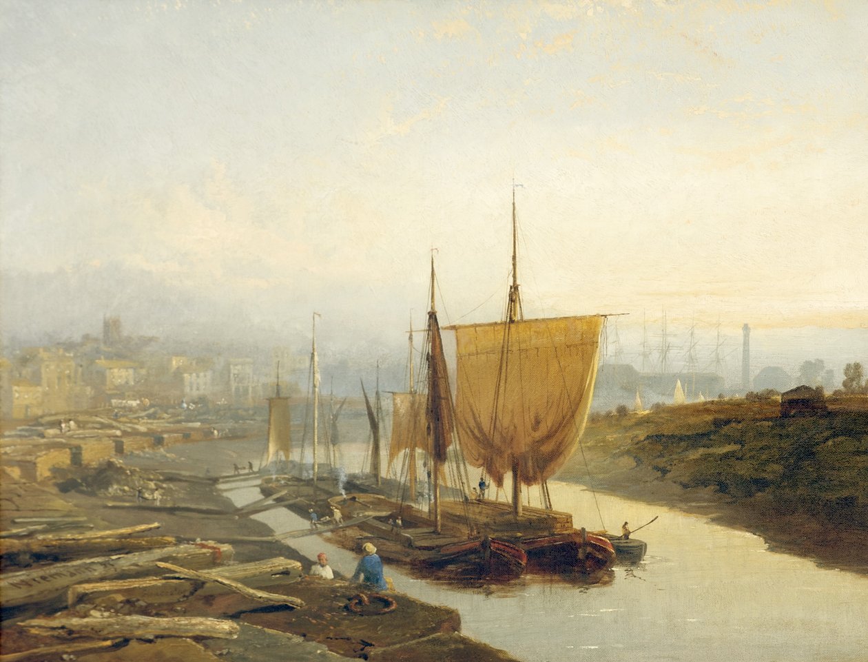Gloucester rakpart, 1858 alkotó: Edmund John Niemann