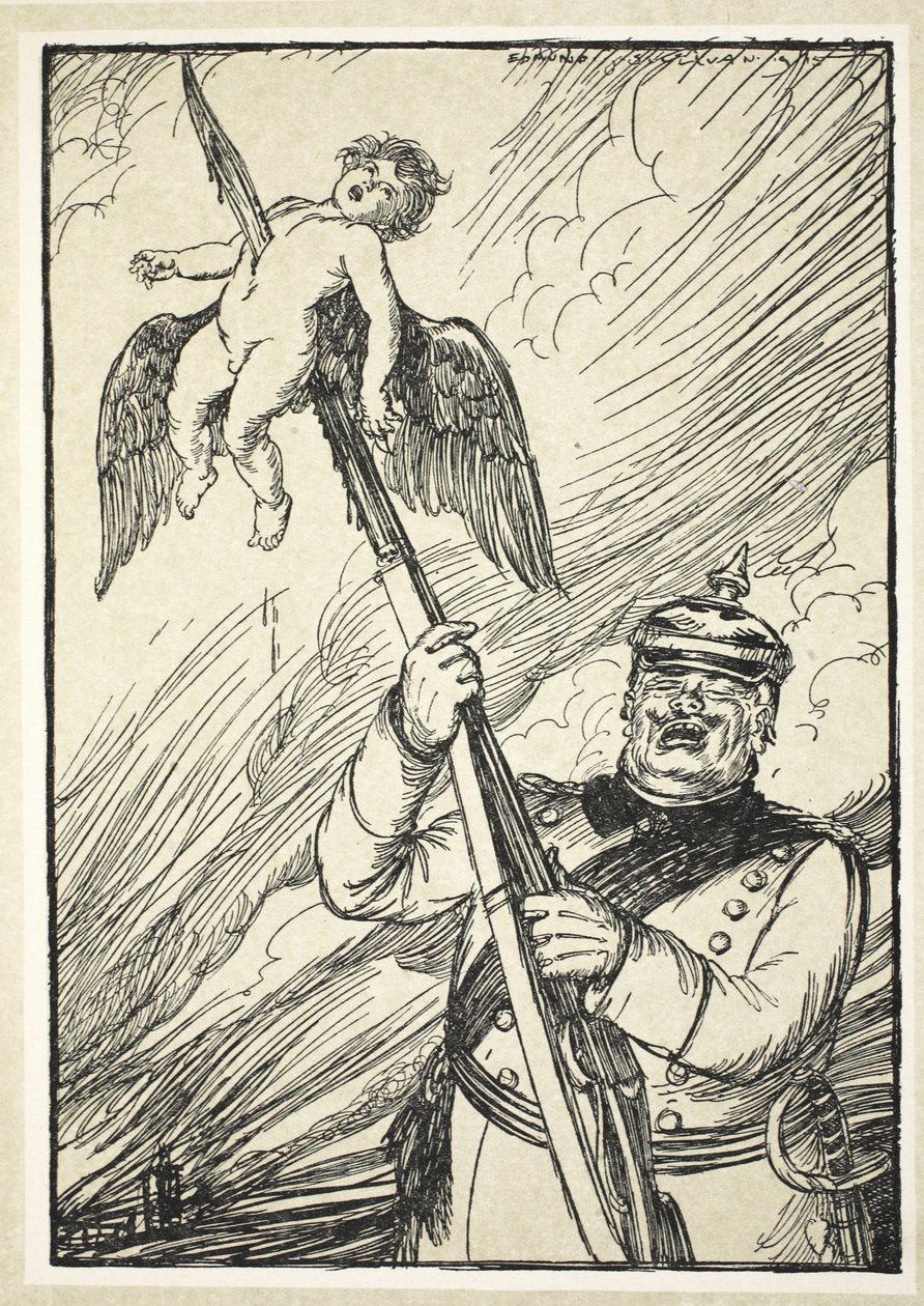 A szelíd német, illusztráció a Kaiser koszorújából, Edmund J. Sullivan, pub. 1916 alkotó: Edmund Joseph Sullivan
