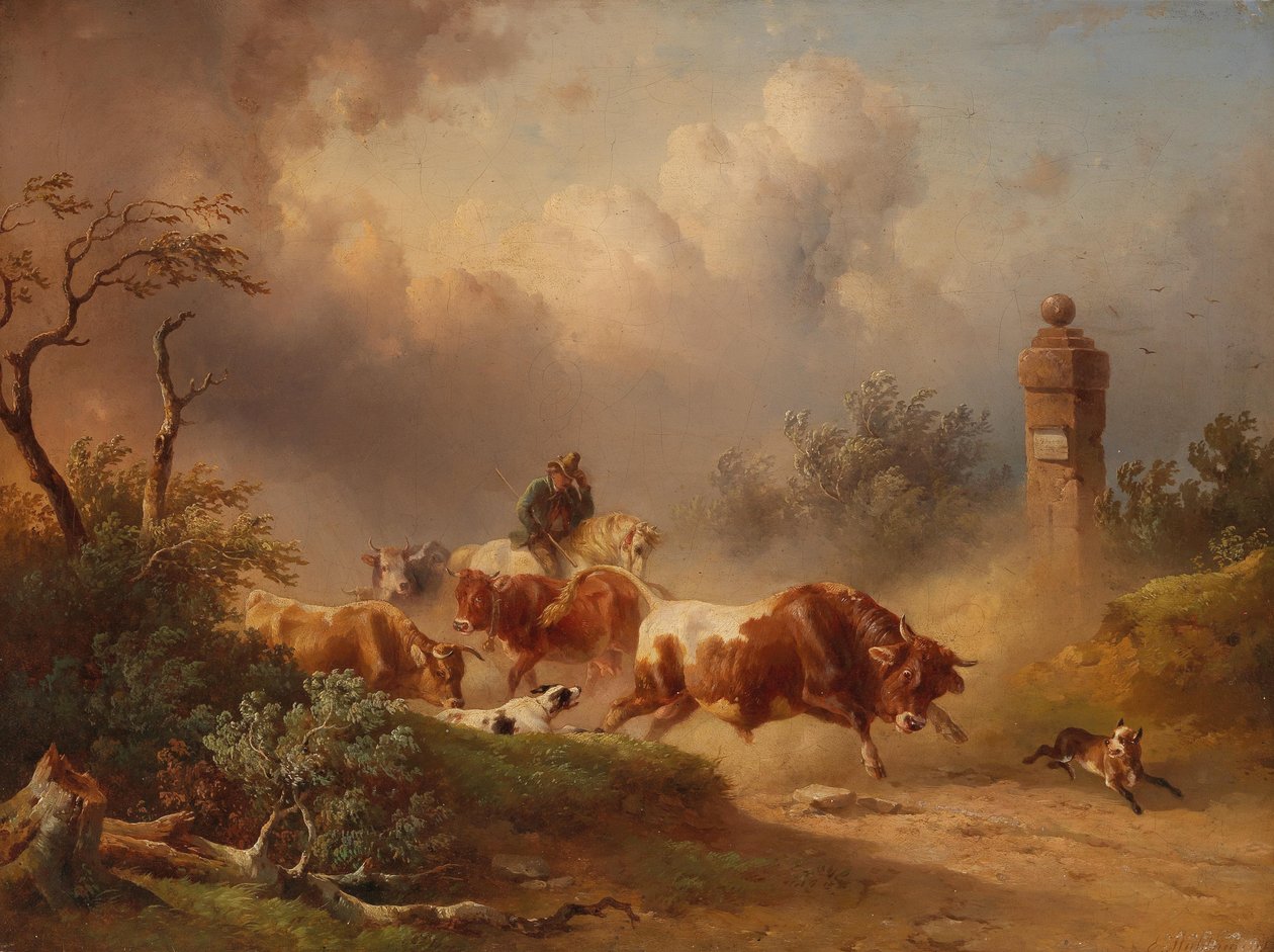 Hazatérés közeledő viharral alkotó: Edmund Mahlknecht
