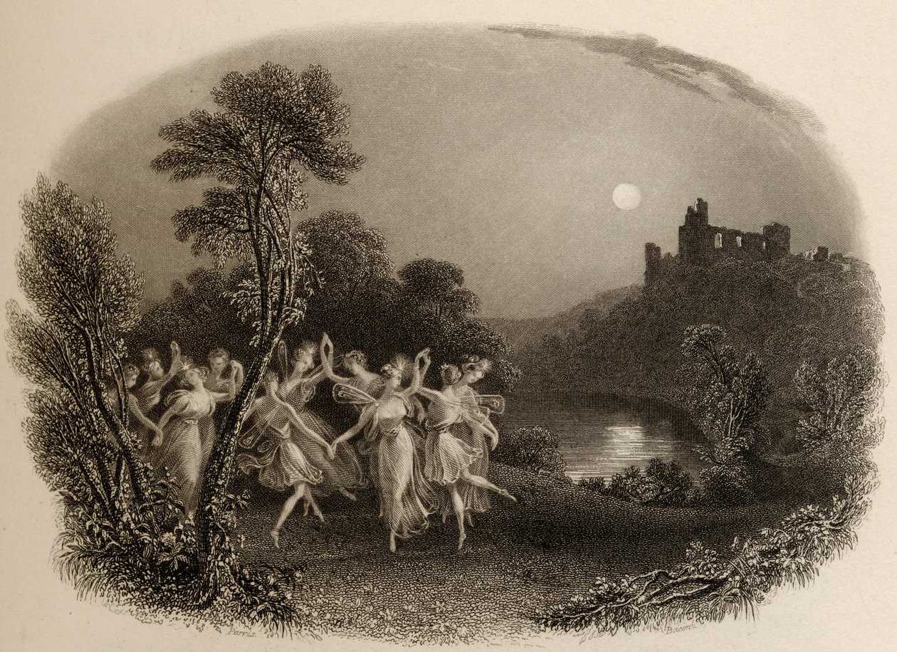 A tündérek tánca, metszett F.C. Lewis, 1840-ben megjelent „The Pilgrims of the Rhine” illusztrációja alkotó: Edmund Thomas Parris