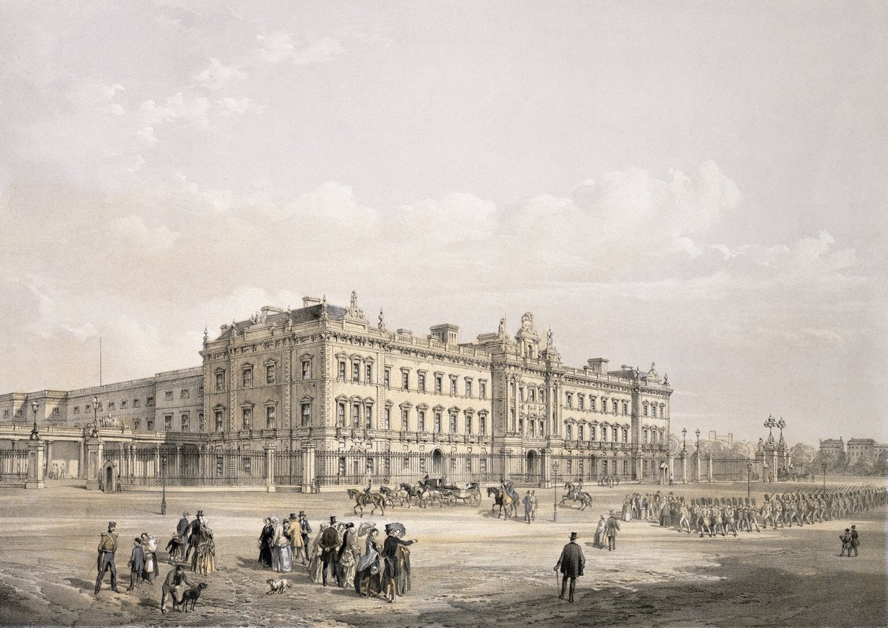 Buckingham-palota, Thomas Picken (1838-1870) metszete, pub. 1852, Lloyd Bros. und Co. (litográfia) alkotó: Edmund Walker