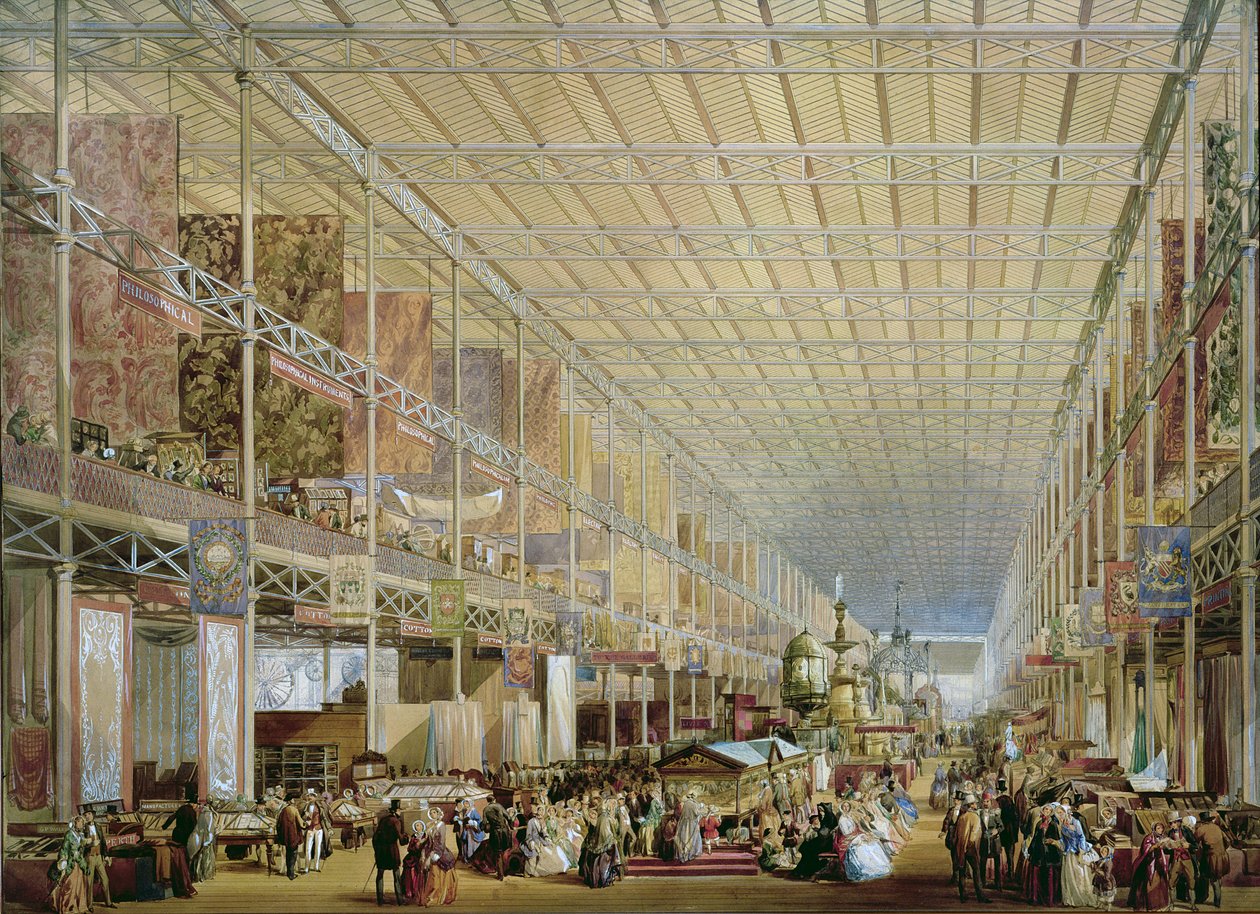 Minden Nemzetek Nagy Kiállításának enteriőrje, 1851 (akvarell, papír) alkotó: Edmund Walker