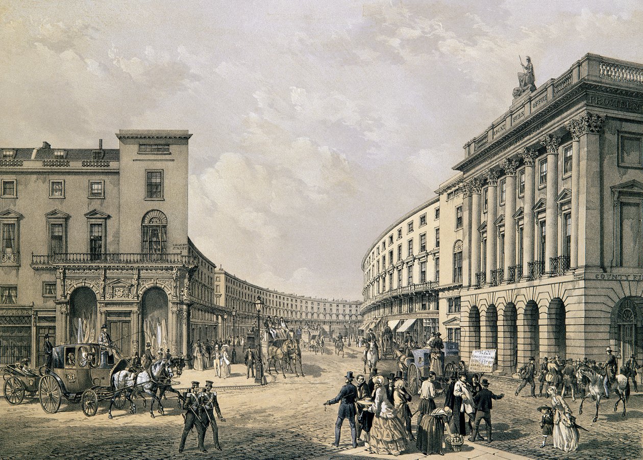 The Quadrant, Regent Street, kocsma. 1852 (kőnyomat) alkotó: Edmund Walker