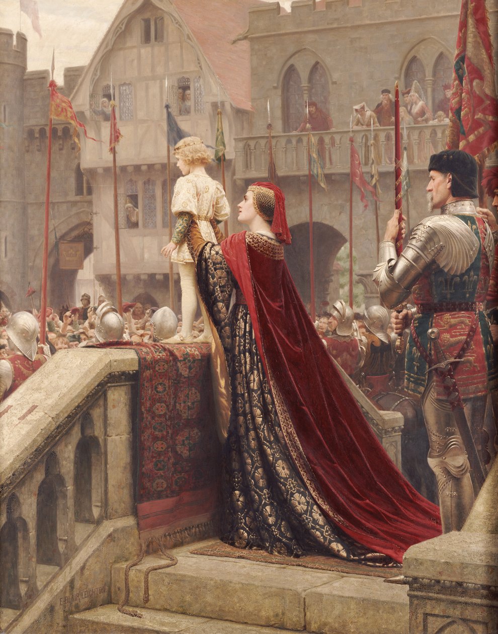 Egy kis herceg valószínűleg időben megáldja a királyi trónt, 1904 alkotó: Edmund Blair Leighton
