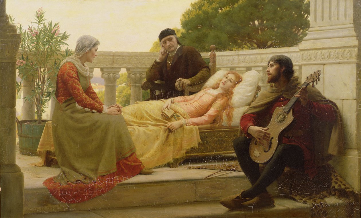 Hogyan szerette Liza a királyt, 1890 alkotó: Edmund Blair Leighton