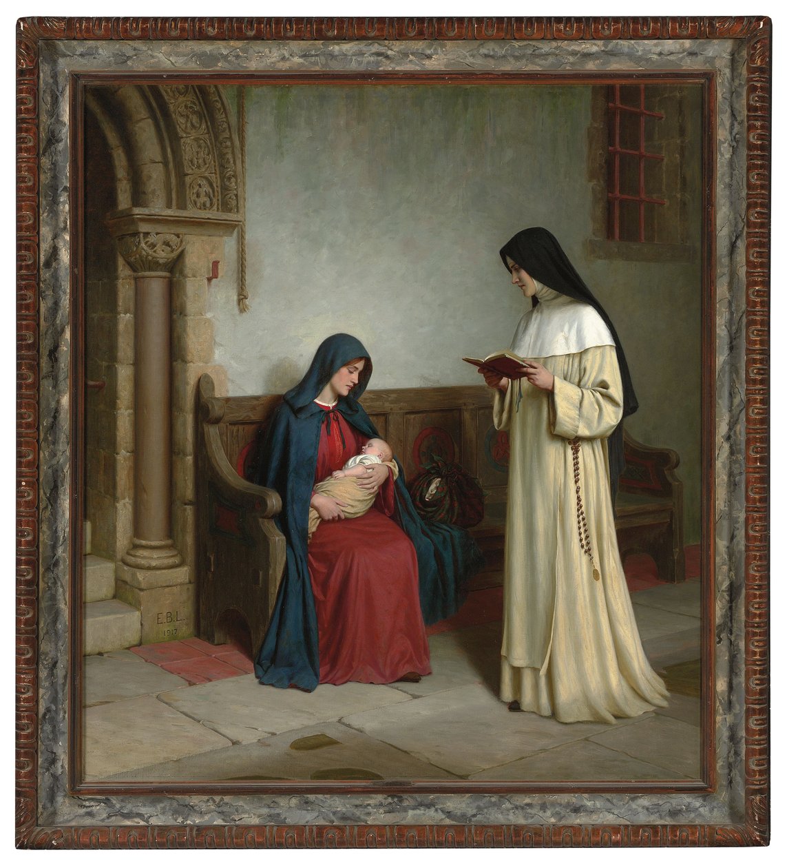 Szülés, 1917 alkotó: Edmund Blair Leighton