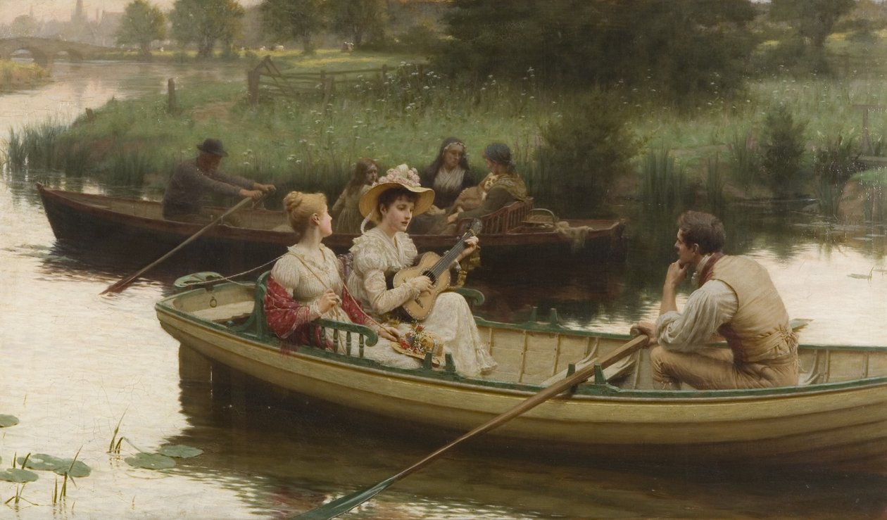 Bánat és ének (olaj, vászon) alkotó: Edmund Blair Leighton