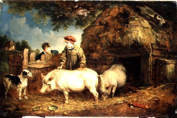A disznók etetése alkotó: Edmund Bristow