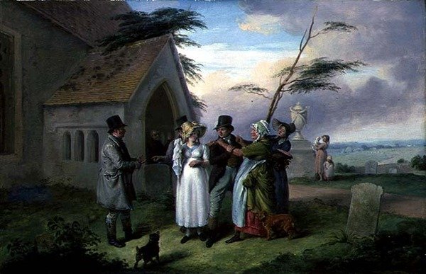 A megszakított esküvő (olaj, tábla) alkotó: Edmund Bristow