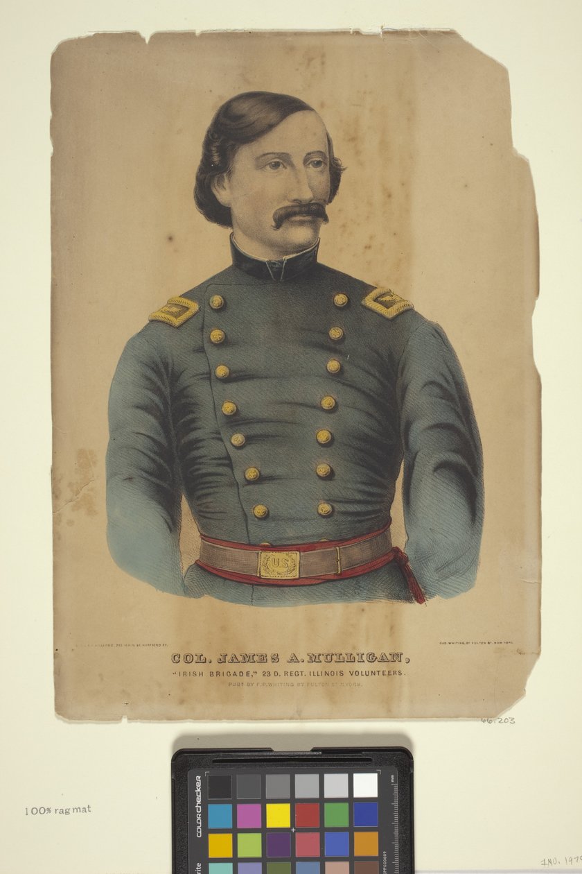 James A. Mulligan ezredes (kézzel színezett litográfia) alkotó: Edmund Burke Kellogg