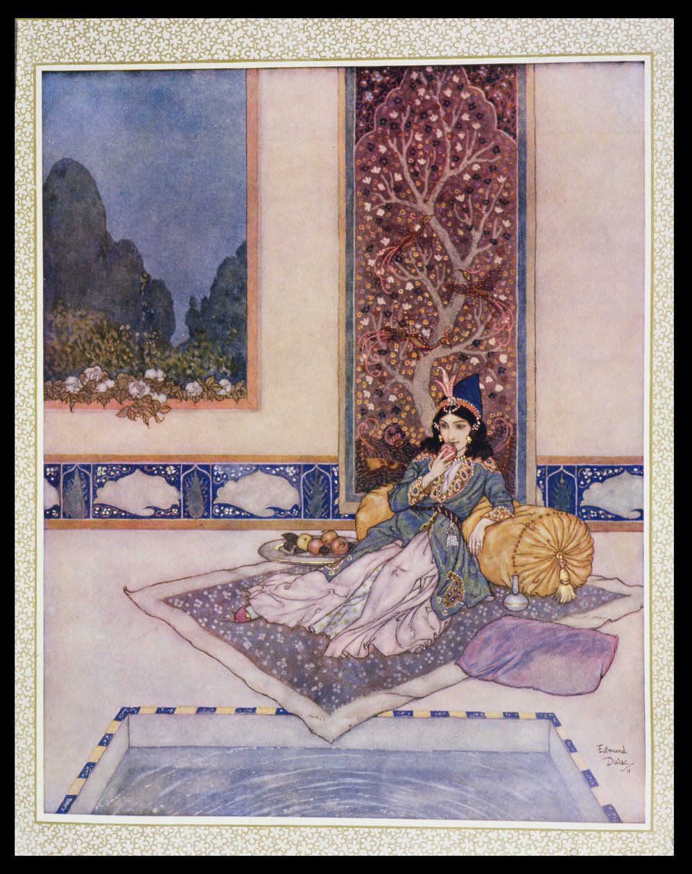 Egy hercegnő gyümölcsöt eszik alkotó: Edmund Dulac